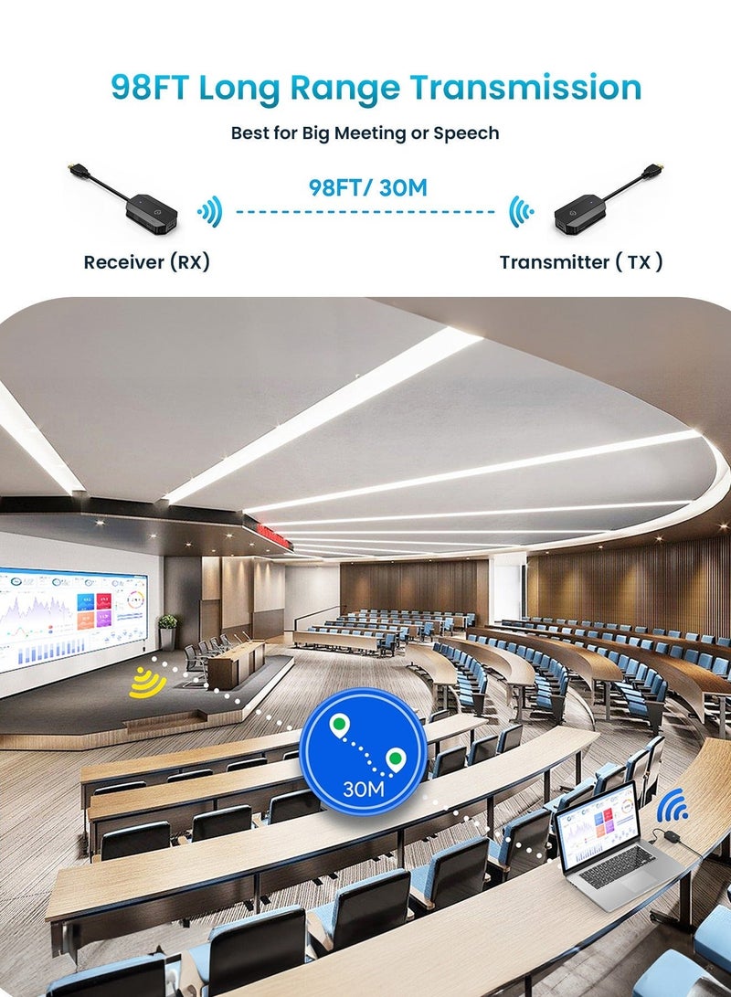 Powerology Wireless HDMI Mirroring Adaptor Pair with USB-C Cable Full HD 1080P - Black - Image 2